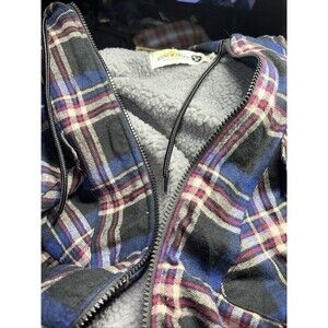 Stone Mountain Mens Sherpa Lined Flannel Hooded Jacket Mens XL Oakwood Mtn